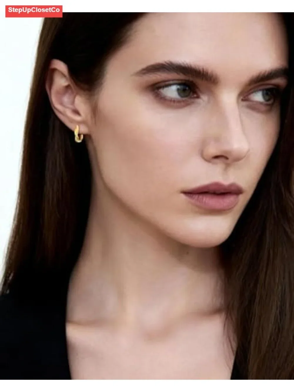 18K Gold Plated Twisted Huggie Hoop Earrings Minimalist Sleep Earrings